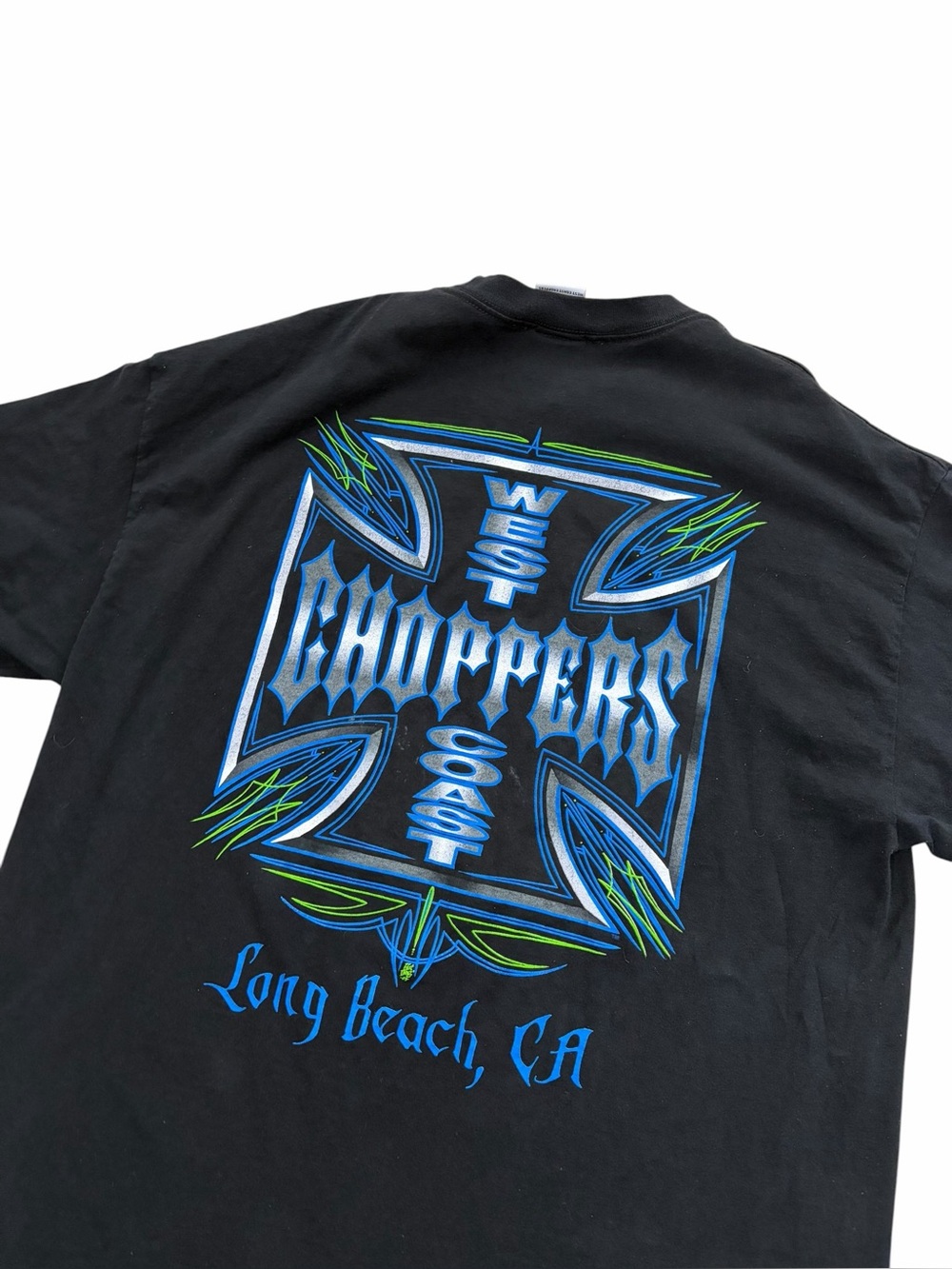 VTG Jesse Who West Coast Choppers Shirt Men’s XL Black Blue Biker Double Sided